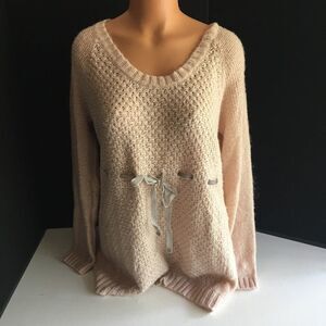 Maternity Sweater - Adjustable and Cozy in Light Pink X-Large